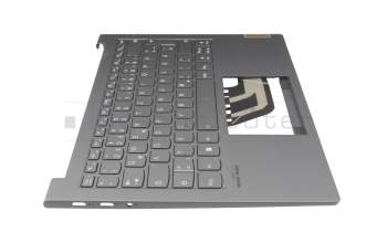 01900071 original Lenovo keyboard incl. topcase DE (german) grey/grey with backlight