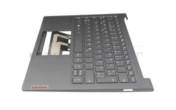 01900071 original Lenovo keyboard incl. topcase DE (german) grey/grey with backlight