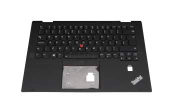 01HY919 original Lenovo keyboard incl. topcase UK (english) black/black with backlight and mouse-stick