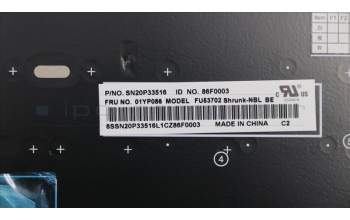 Lenovo 01YP086 NB_KYB FRU COMO SK,LTN,KB,BK,BE