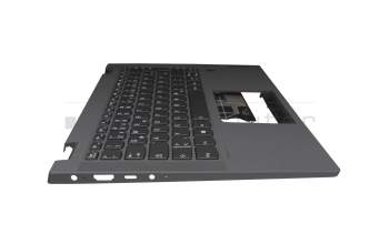 025.901N3.0001 original Lenovo keyboard incl. topcase DE (german) black/grey with backlight