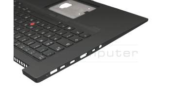 02HM990 original Lenovo keyboard incl. topcase DE (german) black/black with backlight and mouse-stick