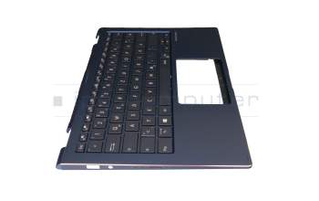 0KN1-682GE13 original Pegatron keyboard incl. topcase DE (german) black/blue with backlight