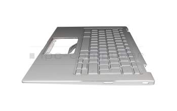 0KN1-7EGE12 original Asus keyboard incl. topcase DE (german) silver/silver with backlight