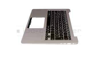 0KNB0-2601GE00 original Wistron keyboard incl. topcase DE (german) black/silver with backlight