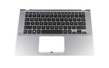 0KNB0-2608GE00 original Asus keyboard incl. topcase DE (german) black/silver with backlight