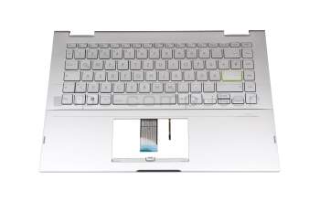 0KNB0-260NGE00 original Asus keyboard incl. topcase DE (german) silver/silver with backlight