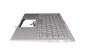 0KNB0-262HG00 original Asus keyboard incl. topcase DE (german) silver/silver with backlight