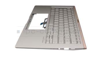 0KNB0-262WGE00 original Asus keyboard incl. topcase DE (german) silver/silver with backlight