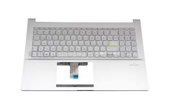 0KNB0-560HGE00 original Pega keyboard incl. topcase DE (german) silver/silver with backlight