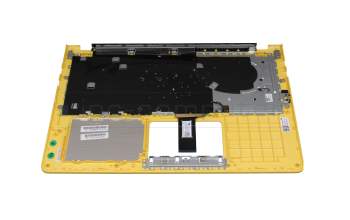 0KNB0-5634GE00 original Asus keyboard incl. topcase DE (german) black/silver/yellow with backlight silver/yellow