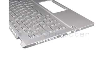 0KNR0-2617GE00 original Asus keyboard incl. topcase DE (german) silver/silver with backlight