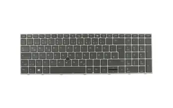 L28407-041 original HP keyboard DE (german) black/grey with backlight and mouse-stick