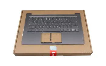 5CB0Z32107 original Lenovo keyboard incl. topcase DE (german) grey/grey with backlight