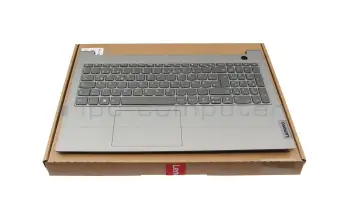5CB1J09215 original Lenovo keyboard incl. topcase DE (german) dark grey/grey with backlight and mouse-stick