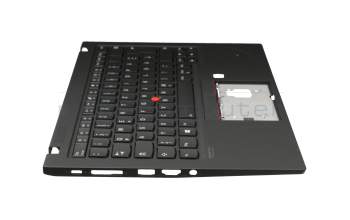 102-18F86LHC01C original Lenovo keyboard incl. topcase DE (german) black/black with backlight and mouse-stick