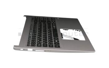 13N1-50A0201 original Acer keyboard incl. topcase DE (german) black/silver with backlight