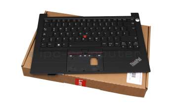 18424251 original Lenovo keyboard incl. topcase DE (german) black/black with backlight and mouse-stick