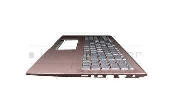 1994-0026B-2C-1 original Asus keyboard incl. topcase DE (german) silver/pink with backlight