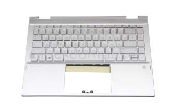 2H-BCRGMI63411 original HP keyboard incl. topcase DE (german) silver/silver with backlight