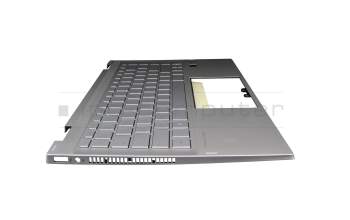 2H-BCRGMI63411 original Primax keyboard incl. topcase DE (german) silver/silver with backlight Fingerprint / backlight