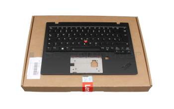 460.0RD06.0012 original Lenovo keyboard incl. topcase DE (german) black/black with backlight and mouse-stick