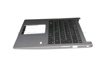 4600E7020002 original Acer keyboard incl. topcase DE (german) black/silver with backlight