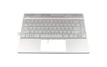 4600EF0D0001 original HP keyboard incl. topcase DE (german) silver/silver with backlight