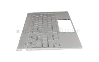 4600EF0D0001 original HP keyboard incl. topcase DE (german) silver/silver with backlight