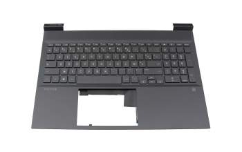 46G3MTA0AKB original HP keyboard incl. topcase FR (french) silver/black with backlight