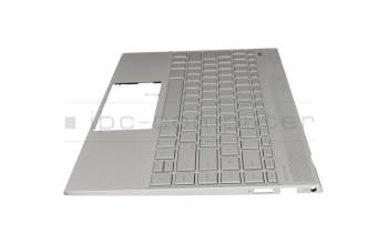 46M.0EFCS.0061 original HP keyboard incl. topcase DE (german) silver/silver with backlight