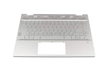 46M0E8CS0185 original HP keyboard incl. topcase DE (german) silver/silver with backlight