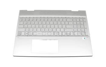 46M0GBCS0025 original HP keyboard incl. topcase DE (german) silver/silver with backlight (DIS)