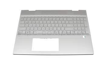 490.0GB07.AD0G original Wistron keyboard incl. topcase DE (german) silver/silver with backlight (UMA)