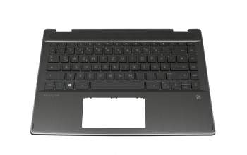 490.0GG07.BP0G original HP keyboard incl. topcase DE (german) black/black with backlight