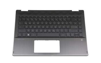 490.0GG07.BP0G original HP keyboard incl. topcase DE (german) black/black with backlight