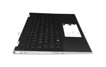 490.0GG07.BP0G original HP keyboard incl. topcase DE (german) black/black with backlight