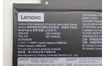 Lenovo 5B11H56405 BATTERY Internal, 3c 58Wh, LiIon, SWD