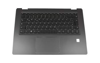 5CB0M32849 original Lenovo keyboard incl. topcase DE (german) black/black with backlight with cut-out for FingerPrint readers