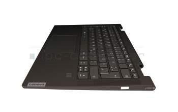 5CB1A08859 original Lenovo keyboard incl. topcase DE (german) grey/dark green with backlight