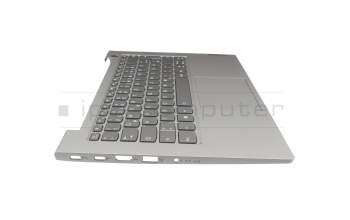 5CB1B02570 original Lenovo keyboard incl. topcase DE (german) grey/grey with backlight