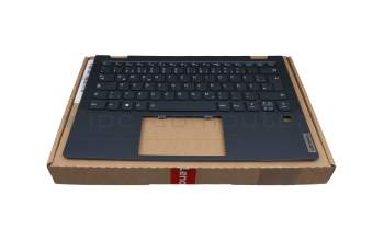 5CB1B22418 original Lenovo keyboard incl. topcase DE (german) blue/blue with backlight (Abyss Blue)