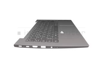 5CB1B32916 original Lenovo keyboard incl. topcase DE (german) grey/grey with backlight