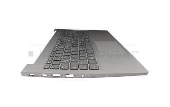 5CB1B34829 original Lenovo keyboard incl. topcase DE (german) grey/grey with backlight