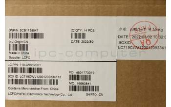 Lenovo 5CB1F38647 COVER LCD Cover L 82KB IMR for new panel