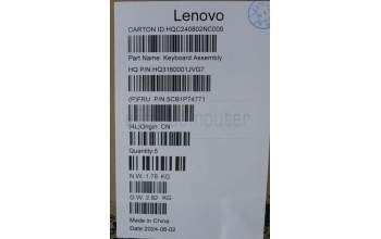 Lenovo 5CB1P74771 COVER UpperCase ASM SWS H83HN LG PST