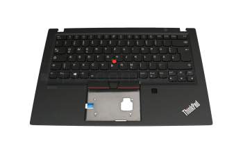 5M10Z54257 original Lenovo keyboard incl. topcase DE (german) black/black with backlight and mouse-stick