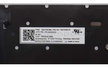 Lenovo 5N21D68378 NB_KYB CS22 FL TOP,GR-BL,LTN,FRA/ENG