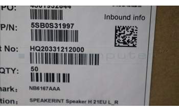 Lenovo 5SB0S31997 SPEAKERINT Speaker H 21EU L_R