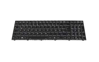 6-80-PC5H3-190-1 original Clevo keyboard DE (german) black/black with backlight